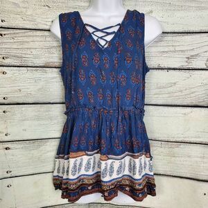 Maurices Women’s Blue Boho Sleeveless Top Size M
